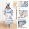 thumbnail image 4 of Wearable Blanket with Sleeves and Pocket Oversized Hooded Sweatshirt 3-14 YR Cute Cat Pattern S, 4 of 7