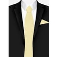 thumbnail image 4 of Jacob Alexander Men's Solid Color Pocket Square Handkerchief Hanky - Yellow, 4 of 6