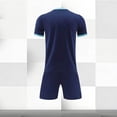 thumbnail image 4 of Odeerbi Niños Niñas Rápido Seco Juego de Entrenamiento de Fútbol Gradiente Geométrico Impresión Cuello En V Camiseta Shorts Conjunto Atlético Para 5-17 Años, 4 of 9