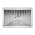 thumbnail image 5 of 24" x 36" Stainless Steel Floor Trough Drain, 14-Gauge with Subway-Style Grating & Removable Drain Basket, NSF Listed (KM-FTG-2436), 5 of 9
