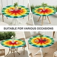 thumbnail image 7 of Tie Dye Soft Petal Ring Pattern Round Fitted Tablecloth with Elastic Edge,Dining Table Cover Waterproof,Outdoor Round Tablecloth for Camping,Dining,Indoor and Outdoor, 7 of 7
