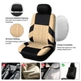 thumbnail image 3 of Universal Car Seat Cover, Breathable Embossed Design Automotive Interior Accessories, Airbags Compatible, Quick Setup Anti Slip Universal Fit Seat Covers for Car, SUV(Black&Beige), 3 of 13