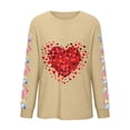thumbnail image 4 of QUNYINEY Crew Neck T Shirts for Women Long Sleeve Casual Valentine's Day Yellow Tops Loose Drop Shoulder Love Heart Pullover T-Shirts Tops for Women Trendy, 4 of 4