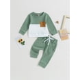 thumbnail image 3 of Autumn Toddler Baby Boys Pants Set 6M 12M 18M 24M 3Y Long Sleeve Contrast Color Sweatshirt Elastic Waist Pants Spring Clothes, 3 of 10