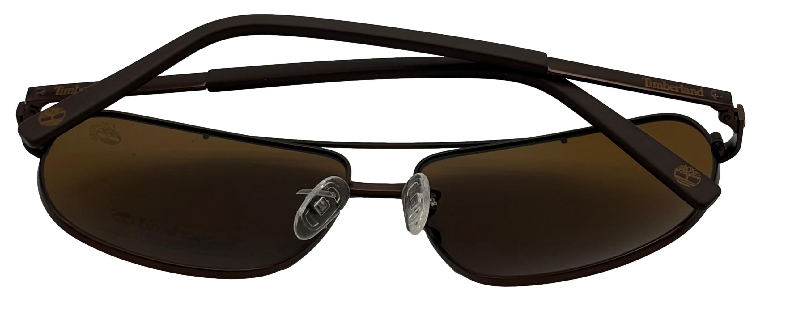 Timberland Brown Polarized Lens Men's Metal Aviator Sunglasses, Copper