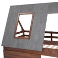 thumbnail image 6 of Bellemave Twin over Twin Bunk Bed with Ladder,Wood Floor House Bed with Window&Roof, for Teens Bedroom,Oak+Smoky Grey, 6 of 8