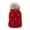 Red, variant on Cavosen Womens Beanies with Poms Outdoor Beanies Skullies Warm Knit Classic Cuffed Caps for Cold Weather Solid Winter Caps Wool Hats Indoor Soft Lightweight Breathable Headwear Bonnet