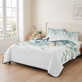 thumbnail image 2 of Twin XL Quilt Set 68''x98'', Sage Green Eucalyptus Lightweight Summer Bedspread Coverlet Set with 2 Pillow Shams, Watercolor Botanical Leaves Breathable All Season Quilt Bedding for Dorm/Guest Room, 2 of 9