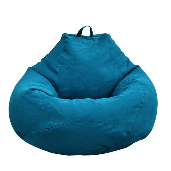 Bean Bag Chair Cover,Miuline Large Bean Bag Chair Sofa Couch Cover Without Filler Lazy Lounger High Chair With Three Side Pockets Blue 31.5*35.5in