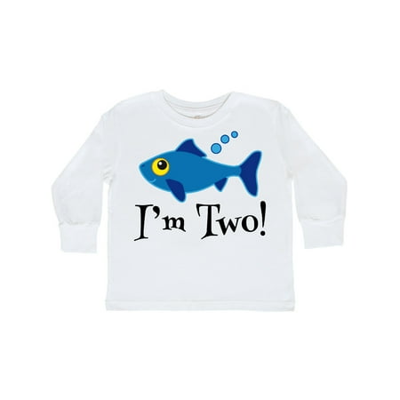 

Inktastic 2nd Birthday Party Fish Gift Toddler Boy or Toddler Girl Long Sleeve T-Shirt