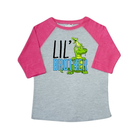 

Inktastic Lil Brother with Cute Green Alligators Gift Toddler Boy or Toddler Girl T-Shirt