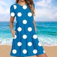 thumbnail image 2 of Daiosportswear Summer Dresses Casual Loose T-Shirt Polka Dot Short Sleeve Plus Size Flowy Sundresses with Pockets,Women'S Short-Sleeved Dress Blue-A 4(S), 2 of 6