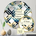 thumbnail image 3 of Designart "Sunrise Over Hokusai's Waves III" Coastal Plaid Round Wall Mirror - Oval Printed Decorative Mirror - Multiple Color Options, 3 of 5