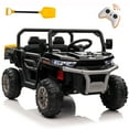 thumbnail image 2 of Kids 24V Ride on Toys Truck with Remote Control, 2 Seater Powered Four-Wheeler UTV Vehicle, 4x200W Outdoor Toys Car w/ Electric Dump Bed, Shovel, Bluetooth/Music, Black, 2 of 8
