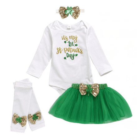 

Baby Girl Clothing Set Bowknot Letter Print Long Sleeve Romper Skirt Headwear Leg Sleeves
