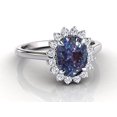 thumbnail image 1 of Alexandrite Ring, 925 Sterling Silver Ring, Oval cut Alexandrite Ring, Color Change Stone Rin, Wedding Ring, 1 of 3