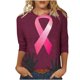 thumbnail image 2 of Fiudx Ofertas Flash Del Día Camiseta Estampada a La Moda para Mujer, Blusa de Mangas 3/4, Tops Informales con Cuello Redondo, 2 of 5
