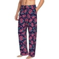 thumbnail image 2 of Uemuo Rose Flowers Pattern Men's Wide Leg Palazzo Lounge Pants with Pockets Light Weight Loose Comfy Casual Pajama Pants-XX-Large, 2 of 9