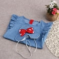 thumbnail image 3 of Stylesilove Girl Ruffle Sleeve Shabby Denim Dress and Cross Body Mini Coin Bag 2 pcs Outfit (110/5), 3 of 4