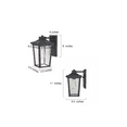 thumbnail image 2 of LNC Transitional 1-Light 11 in. Black Wall Lantern Sconce with Seeded Glass Shade Modern Outdoor Wall Light LED Compatible, 2 of 4