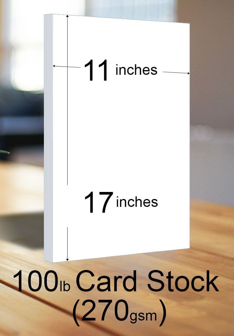 White Card Stock Paper - 11x17 - Heavyweight 100lb Cover (270gsm) - 50 Pk