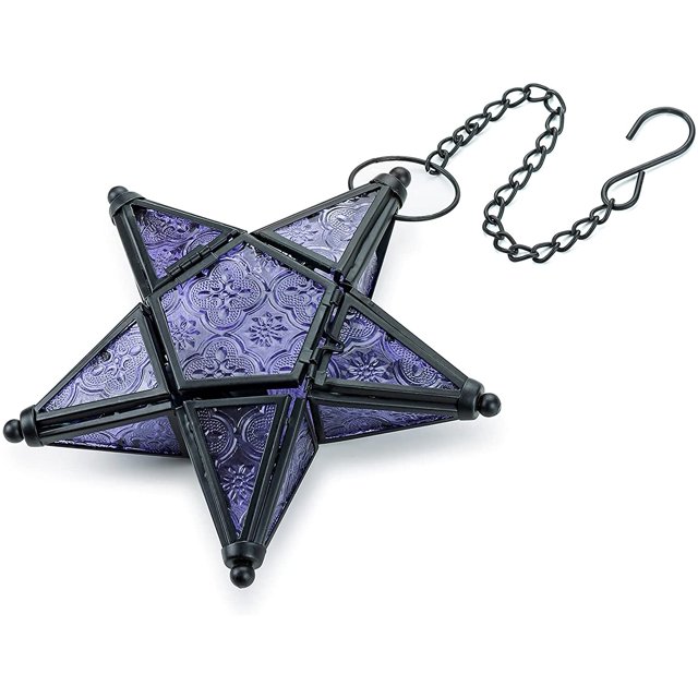 Colgante De Linterna Decorativa, Lámpara De Vela, Decoración De Balcón Colgante De Ventana, Púrpura