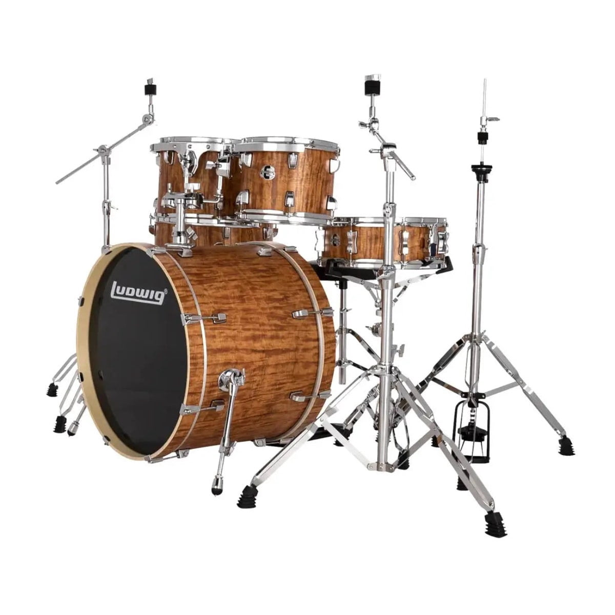 Ludwig Evolution 5-Piece Drum Set w/Hardware, 22" Kick, Cherry