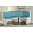 thumbnail image 5 of Linon Weston 3-Piece Farmhouse Indoor Corner Dining Nook with 5-Piece Cushion Set, White/Capri Blue, 5 of 28