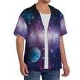 thumbnail image 2 of Wukai Planets Stars And Galaxies1 Men's Casual Short-Sleeve Button Down Shirt,Cuban Shirts for Men,Mens Short Sleeve Dress Shirts-Small, 2 of 5