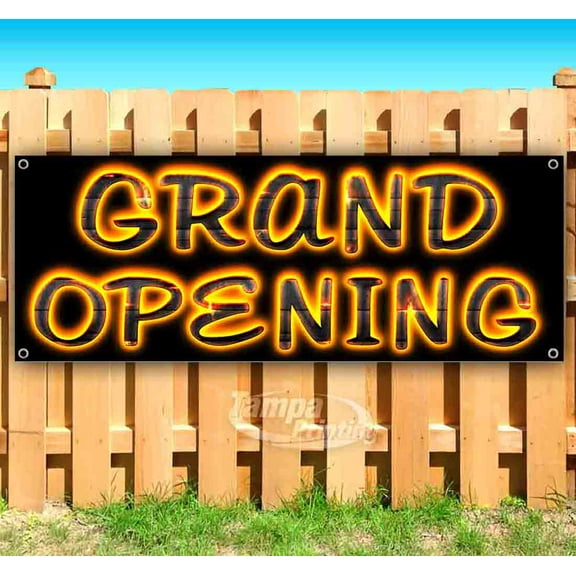 Grand Opening 13 oz Vinyl Banner With Metal Grommets