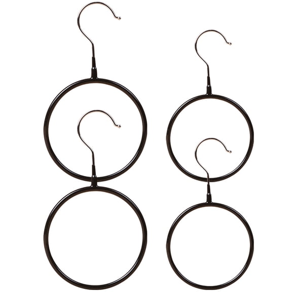 HONMEET 4-Pack Stainless Steel Closet Belt Hangers Black Scarf and Tie Organizer for Neat Storage