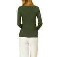 thumbnail image 3 of Allegra K Women's Round Neck Front Twist Long Sleeve Blouse Tops, 3 of 6