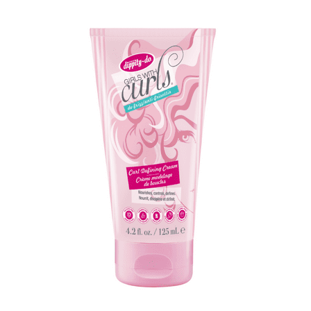 Dippity-do Girls with Curls De-Frizz Leave-In Curl Hair Defining Cream, 4.2 fl oz