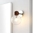 thumbnail image 2 of SAFAVIEH Rio LED Dark Walnut Metal Wall Sconce with Clear Shade, Set of 2, 2 of 8
