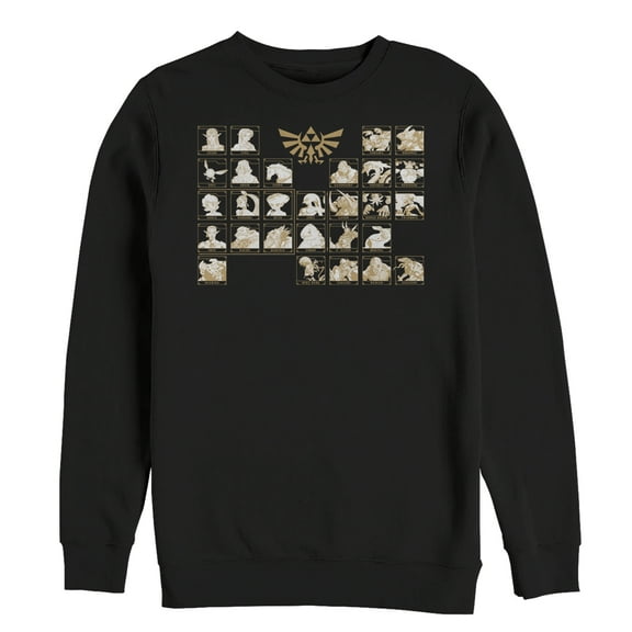 Men's Nintendo Legend of Zelda Ocarina Light Periodic Table  Sweatshirt Black 3X Large
