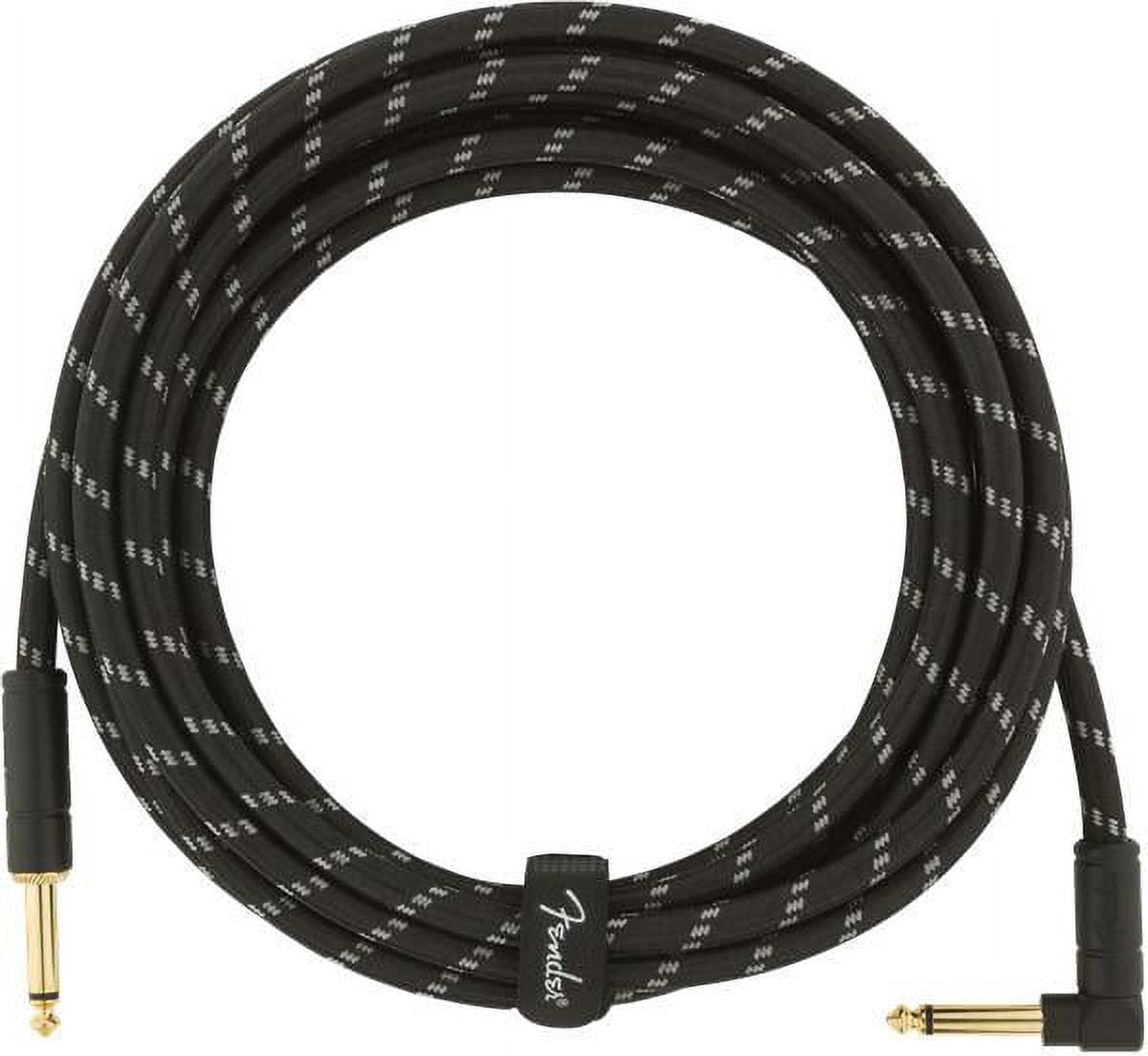 Fender Deluxe Series Straight to Angle Instrument Cable - Black Tweed - 15 ft.