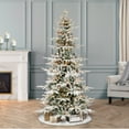thumbnail image 4 of 7.5 ft Pre-lit Slim Flocked Utah Fir Tree 450 UL Clear Incandescent Lights, 4 of 5