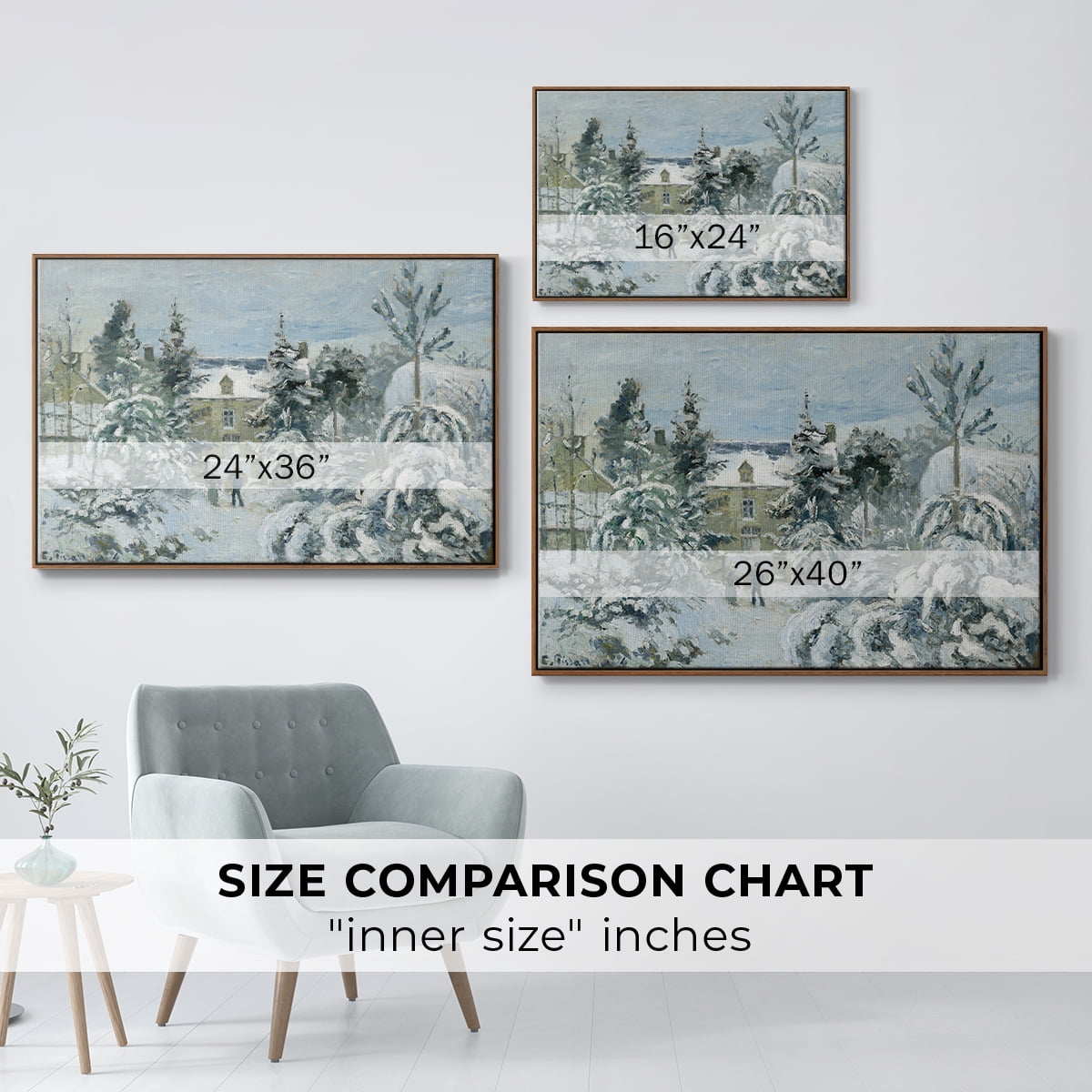 Vintage Landscape-CCXC By Wexford Home Framed in Walnut Wood Gallery Wrapped Canvas 17 in. x 25 in.