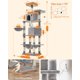 thumbnail image 5 of Árbol para Gatos de 206 cm de Altura, Torre de Gatos con 13 Poste, 2 Cuevas, 2 Plataformas, Cesta, Pompón, Hamaca, Gris Claro, 5 of 7