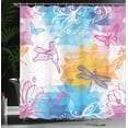 thumbnail image 4 of Ambesonne Animal Shower Curtain, Butterflies Dragonflies, 69"Wx70"L, Multicolor, 4 of 5