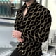 thumbnail image 4 of Camisa hawaiana de manga larga para hombre, camisa social de playa 2024, forro de alta gama para hombre, camisa estampada en 3D, clase de oposición en blanco y negro, 4 of 5
