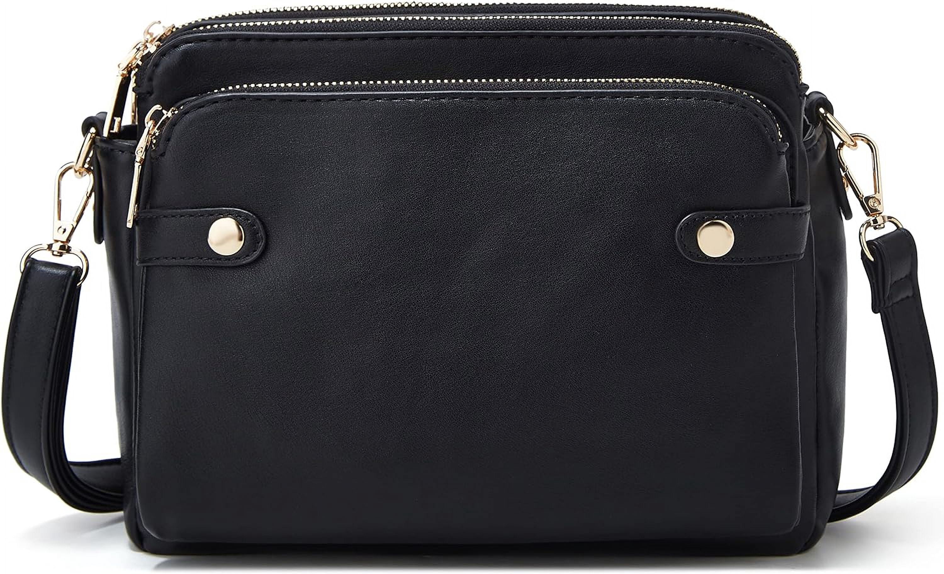 Municipal Crossbody Bags for Women Three-Layer Shoulder Bag Vegan Leather Multiple Compartments Handbag Purses Satchel Hobo Clutch