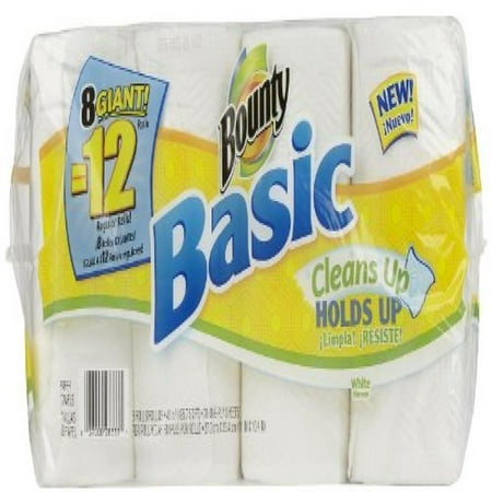 Bounty Basic Paper Towels, 8 Roll count