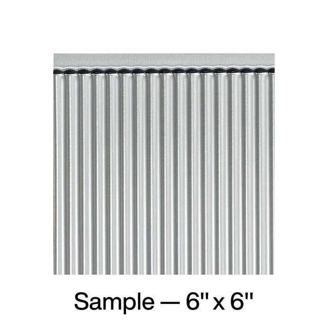 FASÄDE Rib Decorative Vinyl Backsplash Panel in Brushed Aluminum (6X6 Inch Sample)