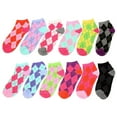 thumbnail image 2 of 12 Pairs Assorted Colors Women's Ankle Socks Size 9-11 Argyle, 2 of 2