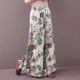 thumbnail image 5 of Jxximdong Pants for Women Women's Casual Floral Printed Pants Belt Elastic Waist Wide Leg Pants Pocket Long Pants Red M Trousers, 5 of 8