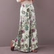 thumbnail image 4 of WILLBEST Pantalones Casuales elegantes para Mujer, con Estampado Floral, Cintura Elástica, Pierna Ancha, Diseño de Bolsillo, Pantalones Largos para Uso Diario Extra Grande, 4 of 7