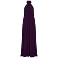 thumbnail image 5 of IUYRTFE Women's Halter Neck High Collar Sleeveless Pleated Maxi Dress Solid Color Flowy Long Formal Gown, 5 of 5