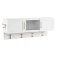 thumbnail image 1 of Hampton Heights 48W Wall Mounted Coat Rack with Doors in White - Engineered Wood, 1 of 9