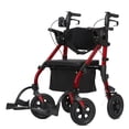 thumbnail image 1 of Andador con ruedas todoterreno ELENKER, silla de ruedas de transporte 2 en 1 con asiento acolchado y respaldo ancho, color rojo, 1 of 5